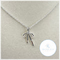 handmade bow silver necklace