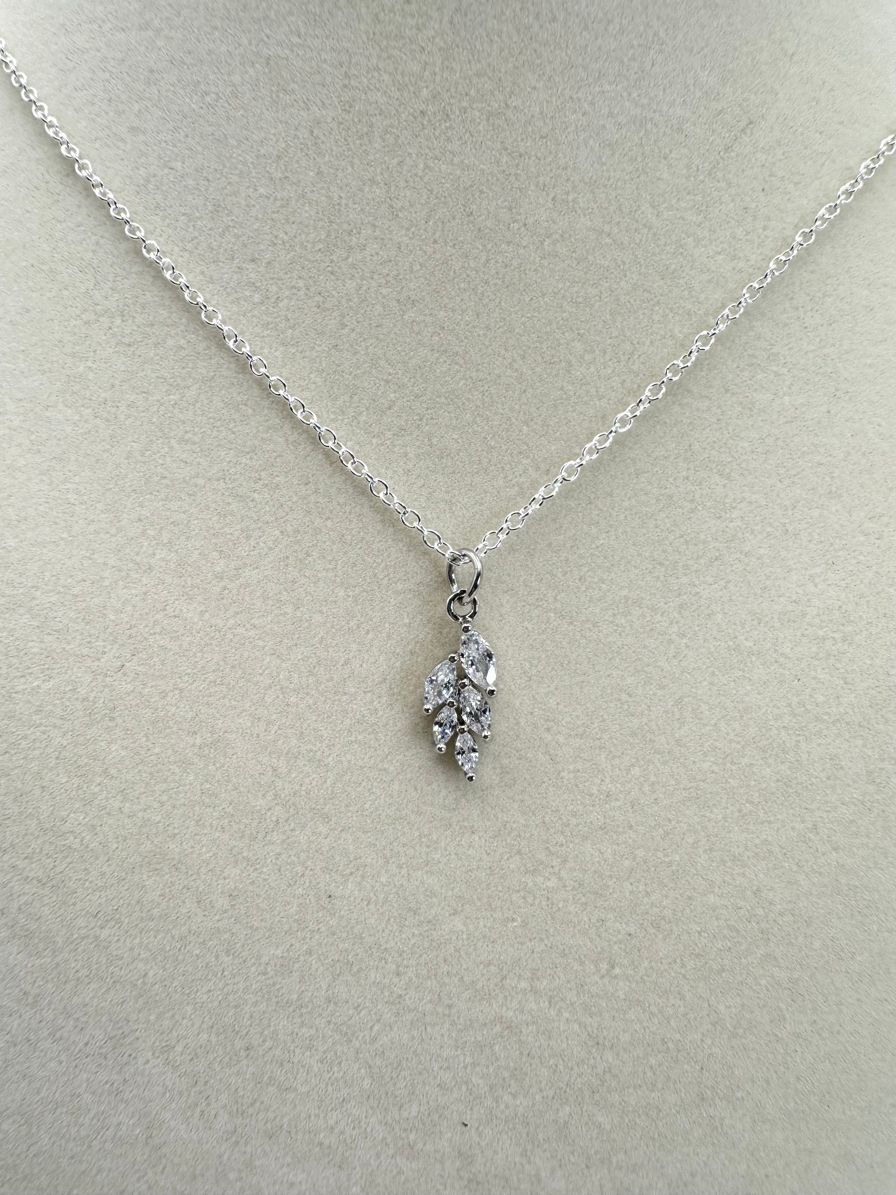 handmade leaf silver necklace