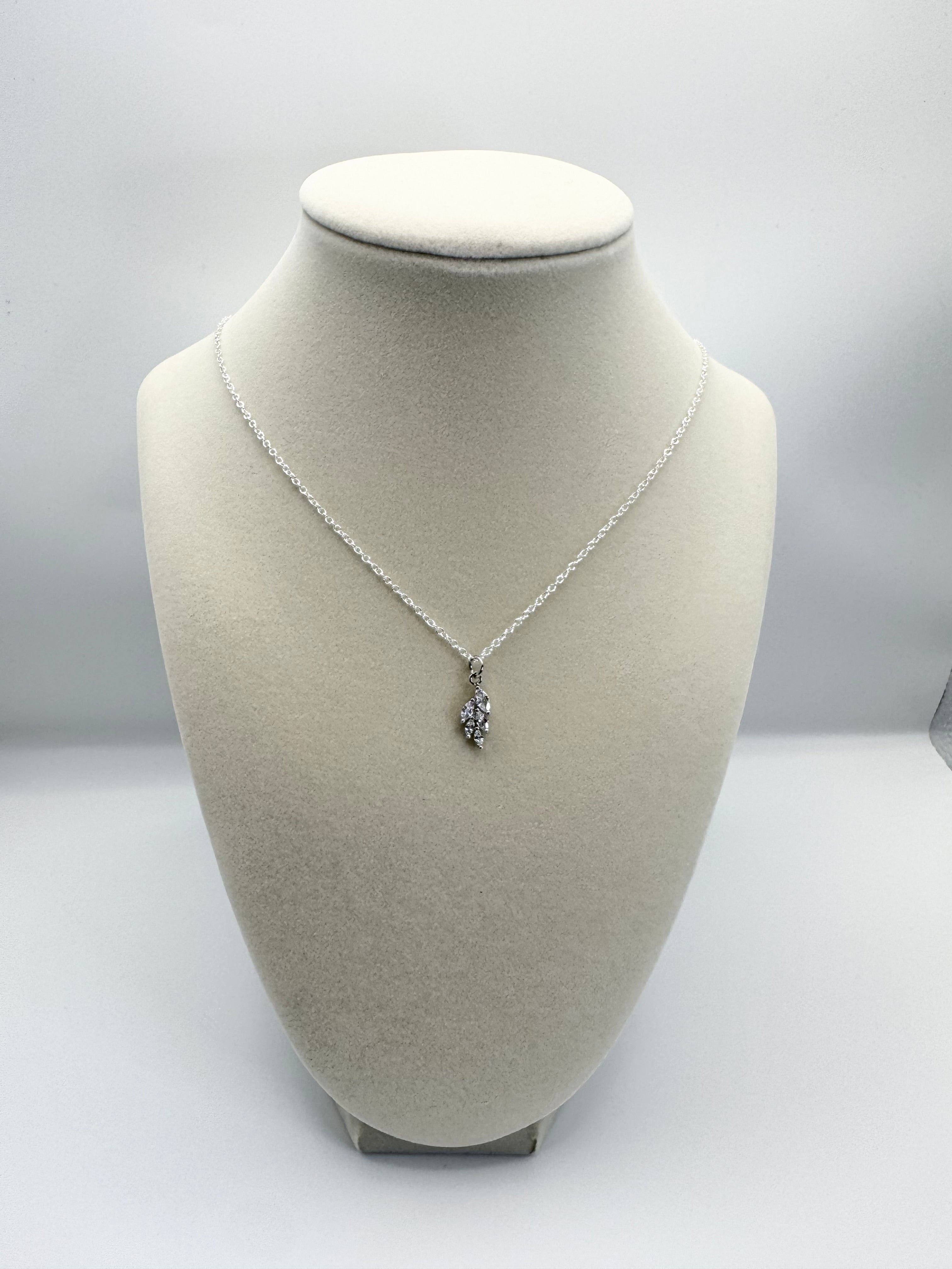 handmade leaf silver necklace