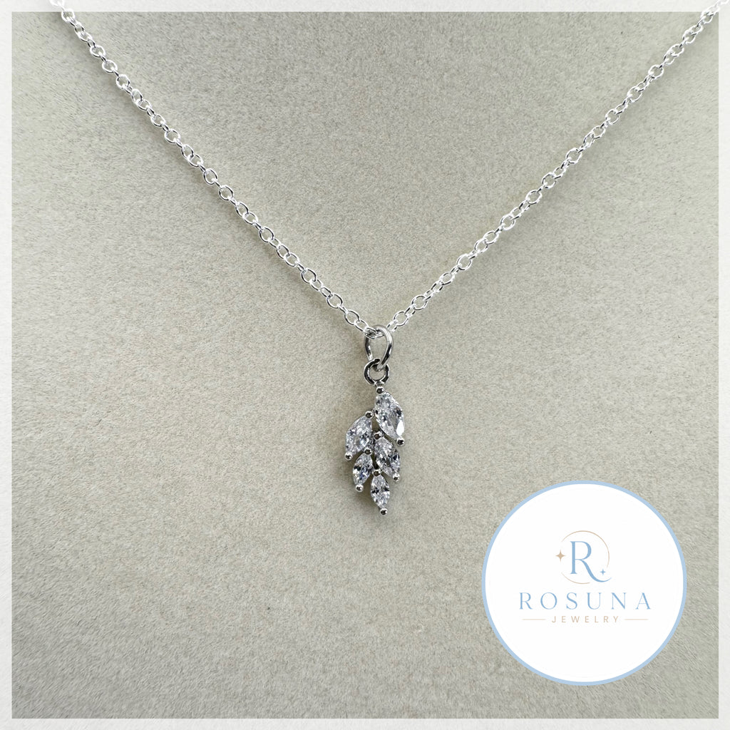 handmade leaf silver necklace