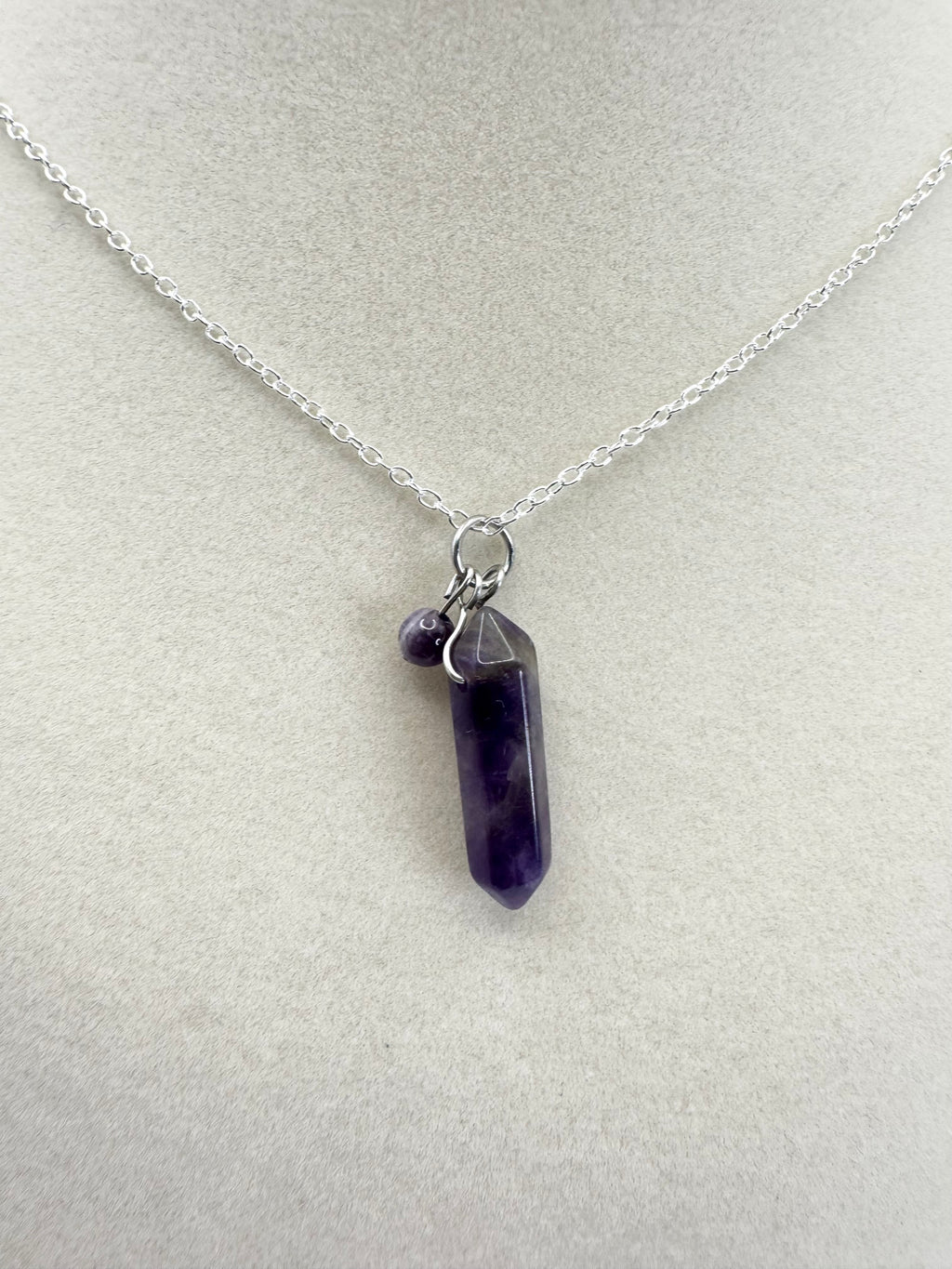 handmade amethyst silver necklace