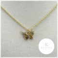handmade butterfly gold necklace
