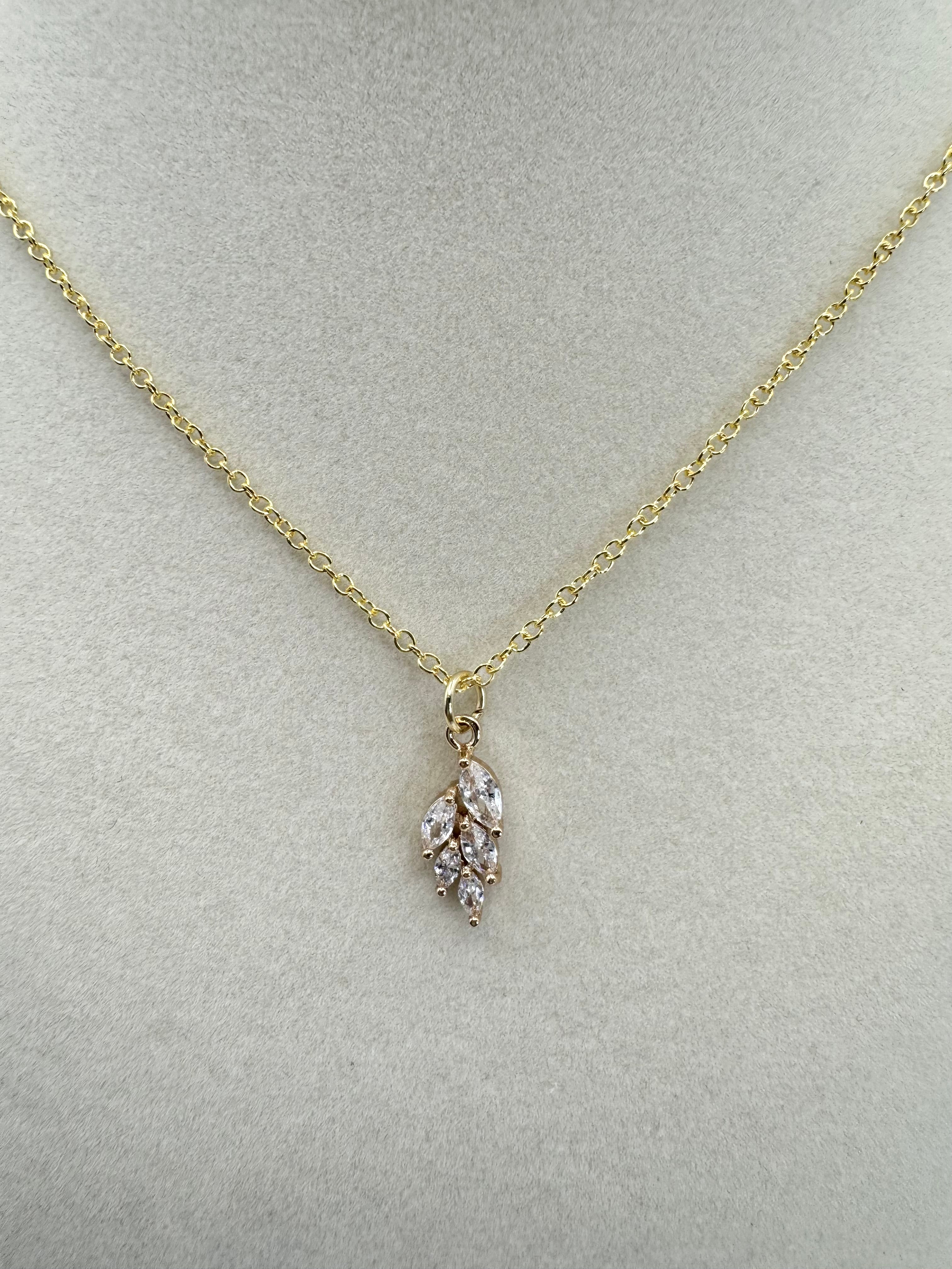 handmade leaf gold necklace