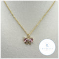handmade pink bow necklace