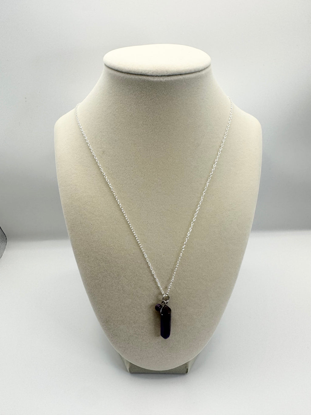 handmade amethyst silver necklace