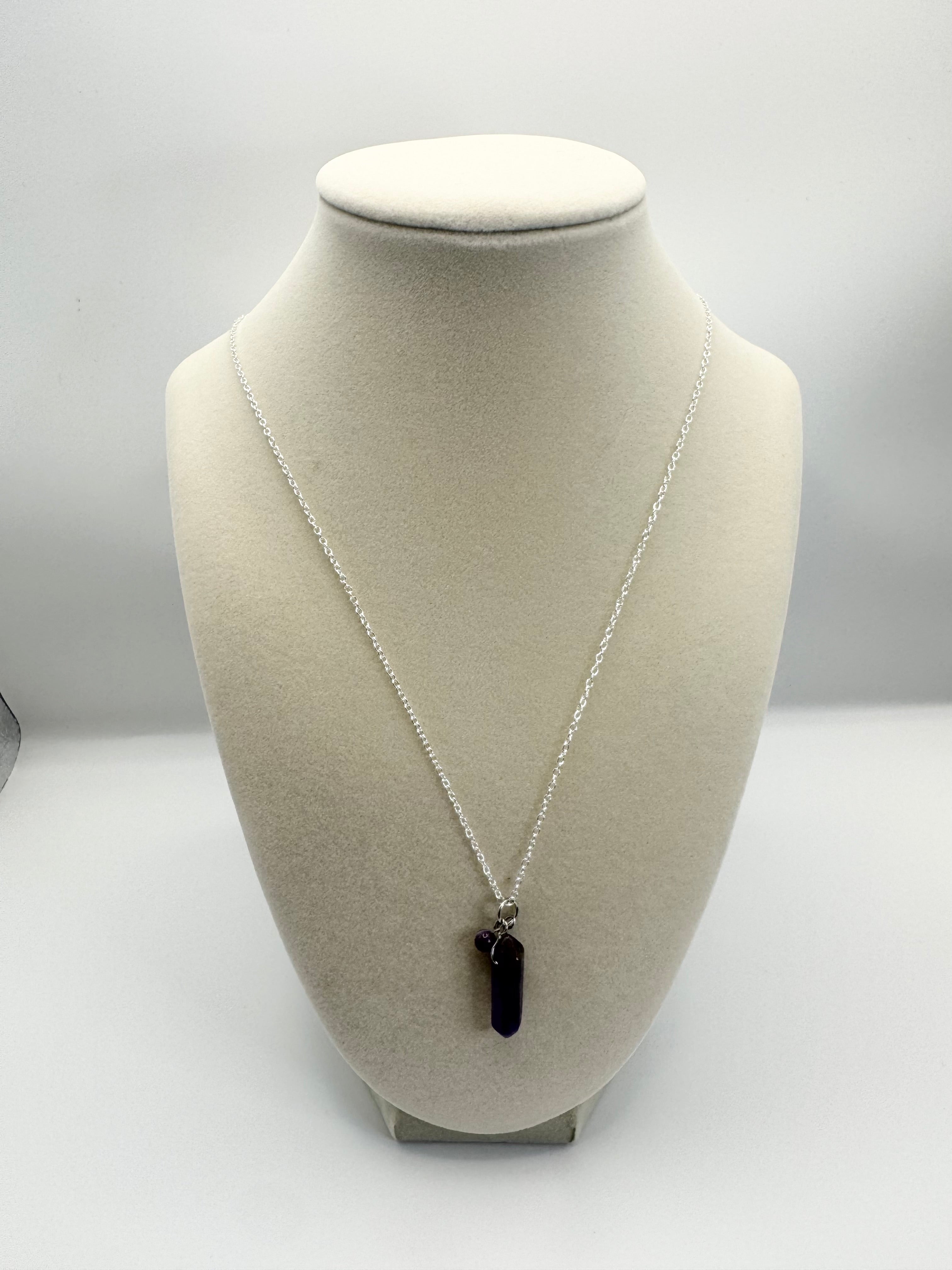 handmade amethyst silver necklace