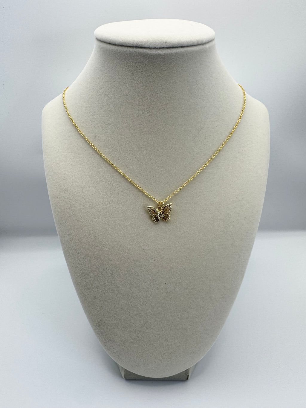 handmade butterfly gold necklace
